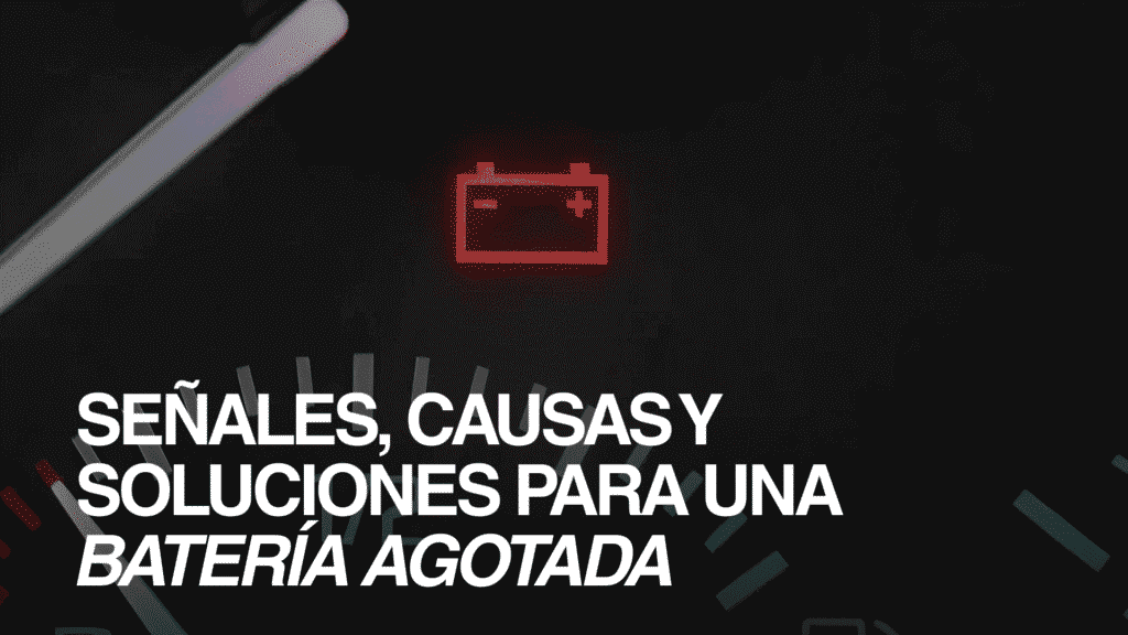 Icono de batería encendida en el tablero de un auto, señal de batería agotada.