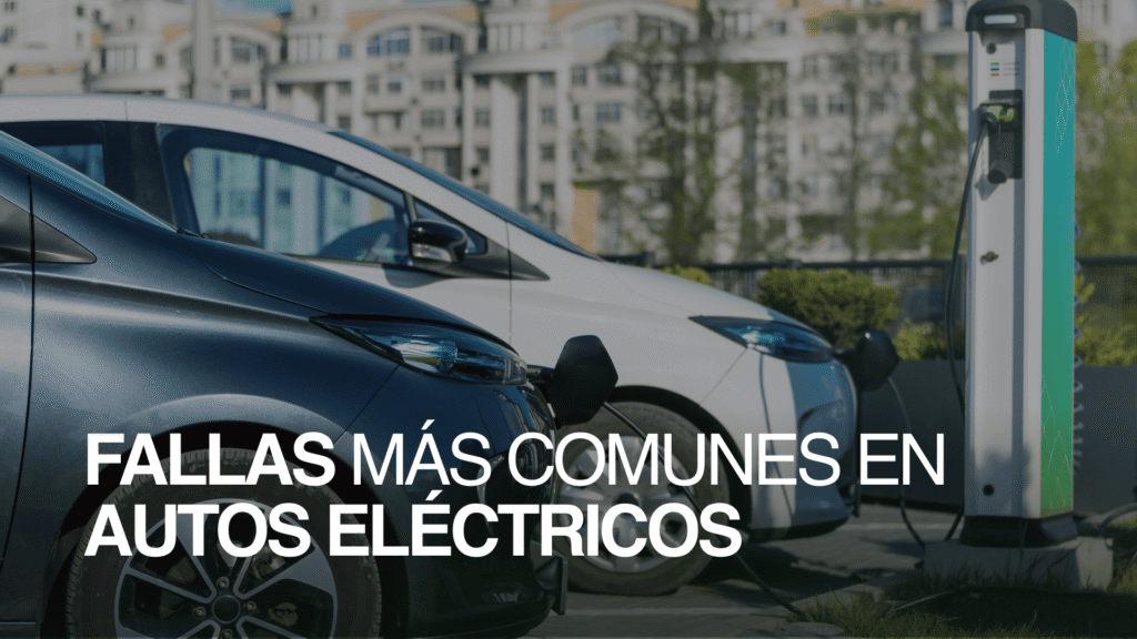 Autos eléctricos cargando en una estación pública, ilustrando las fallas más comunes y problemas de carga en vehículos eléctricos.
